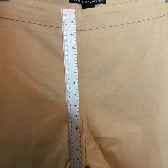 Zac Rachel Women Slim Ankle Stretch Pull On High Rise Chino Pants 18W Plus Tan - Picture 7 of 10